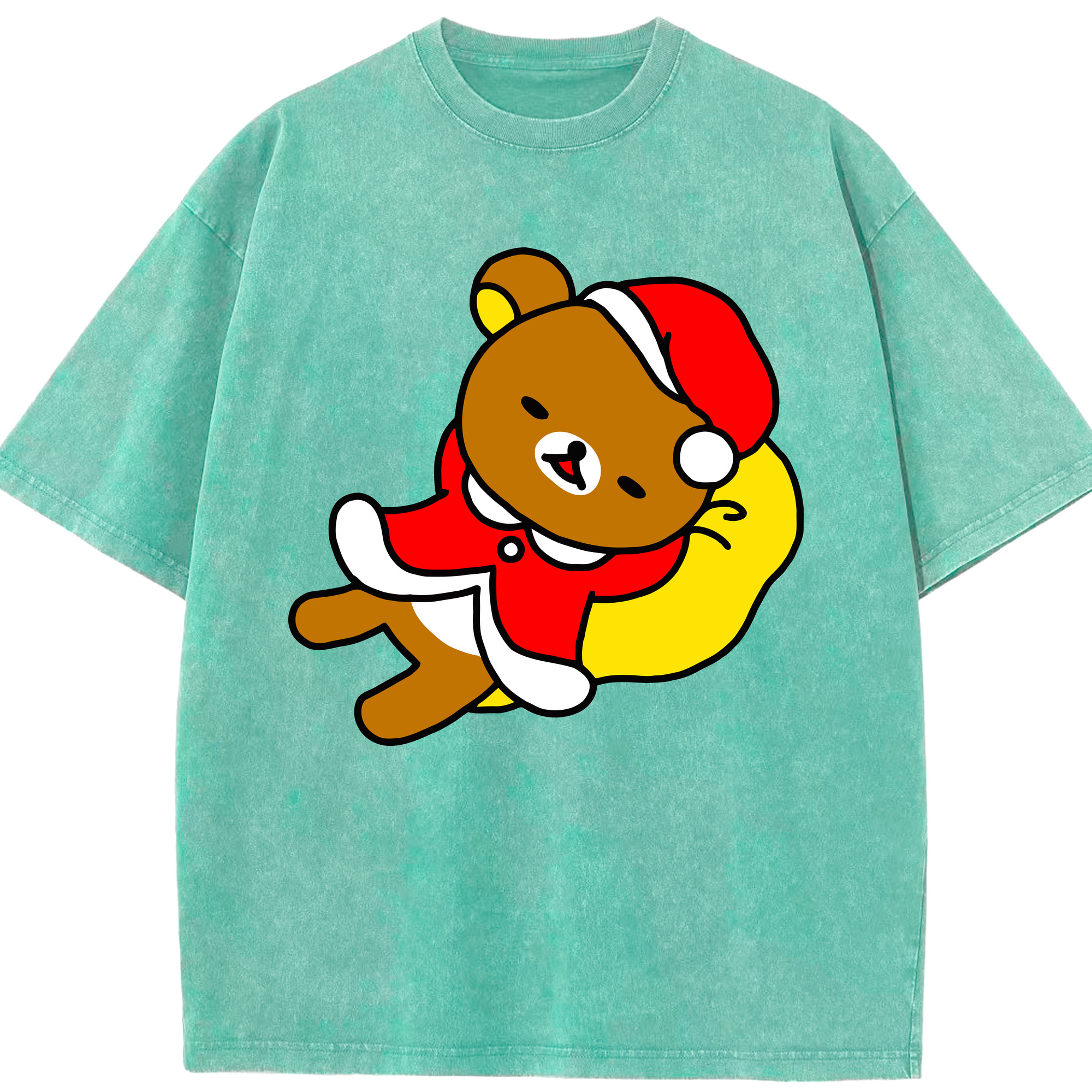 （画像用） リラックマ リラックマ キイロイトリ Rilakkuma Korilakkuma Kiiroitori 綿100% ヴィンテージ風 半袖Tシャツ（フロントプリント）